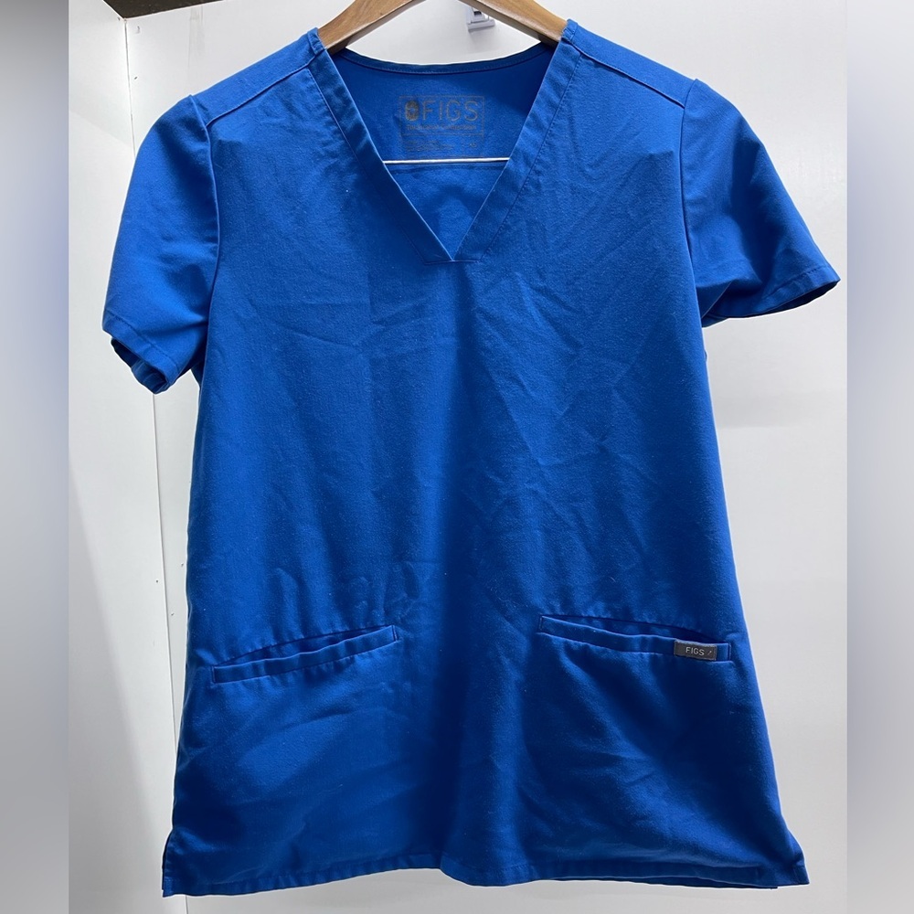 Figs Women's V-Neck Scrub Top in Royal Blue